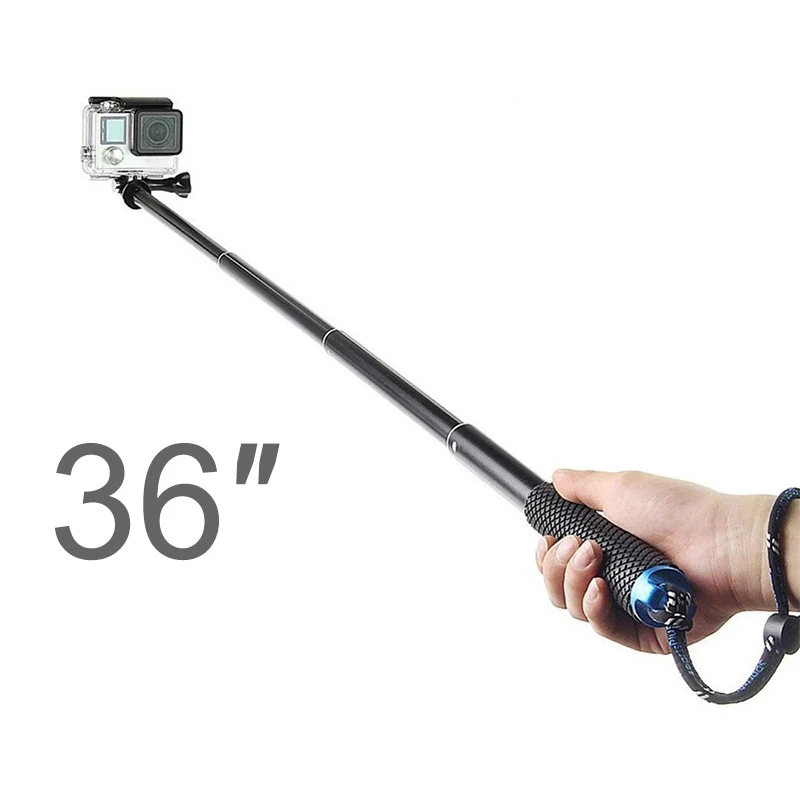 36 Inch Extendable Handheld Pole Telescopic Selfie Monopod Stick for GoPro Hero 10 9 8 7 6 5 4 3+ Xiaomi Yi Go Pro Accessories