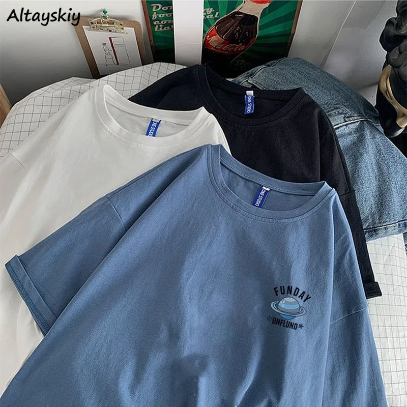 

Футболка женская с рисунком пары мешковатая популярная в стиле преппи Повседневная универсальная в стиле Харадзюку модная дизайнерская же...