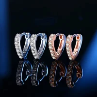 trendy s925 sterling silver heart moissanite clip earrings for women plated rose gold d color vvs moissanite diamond earrings