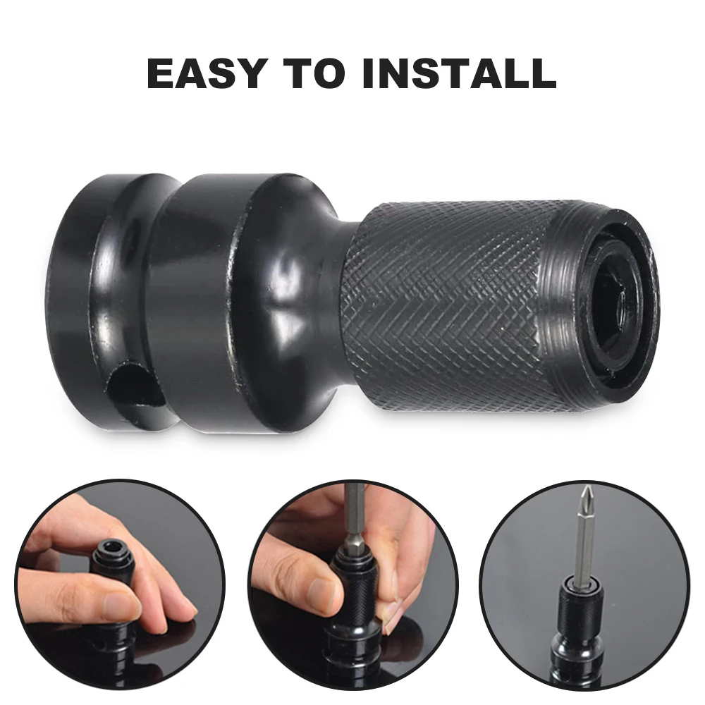 

2Pcs 1/2 to 1/4 Hex Female Telescopic Socket Adapter For Electric Wrench