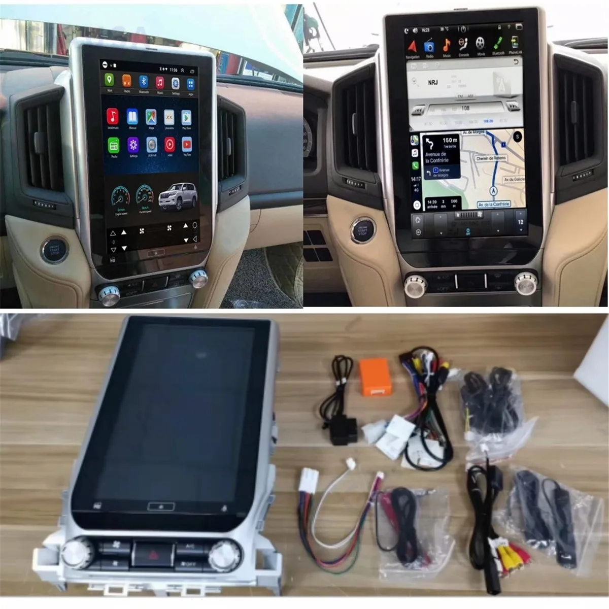 

15,4 дюймовый экран Tesla Android 13 головное устройство для Toyota Land Cruiser 200 LC200 2008-2019 радио GPS навигация автомобильный мультимедийный плеер