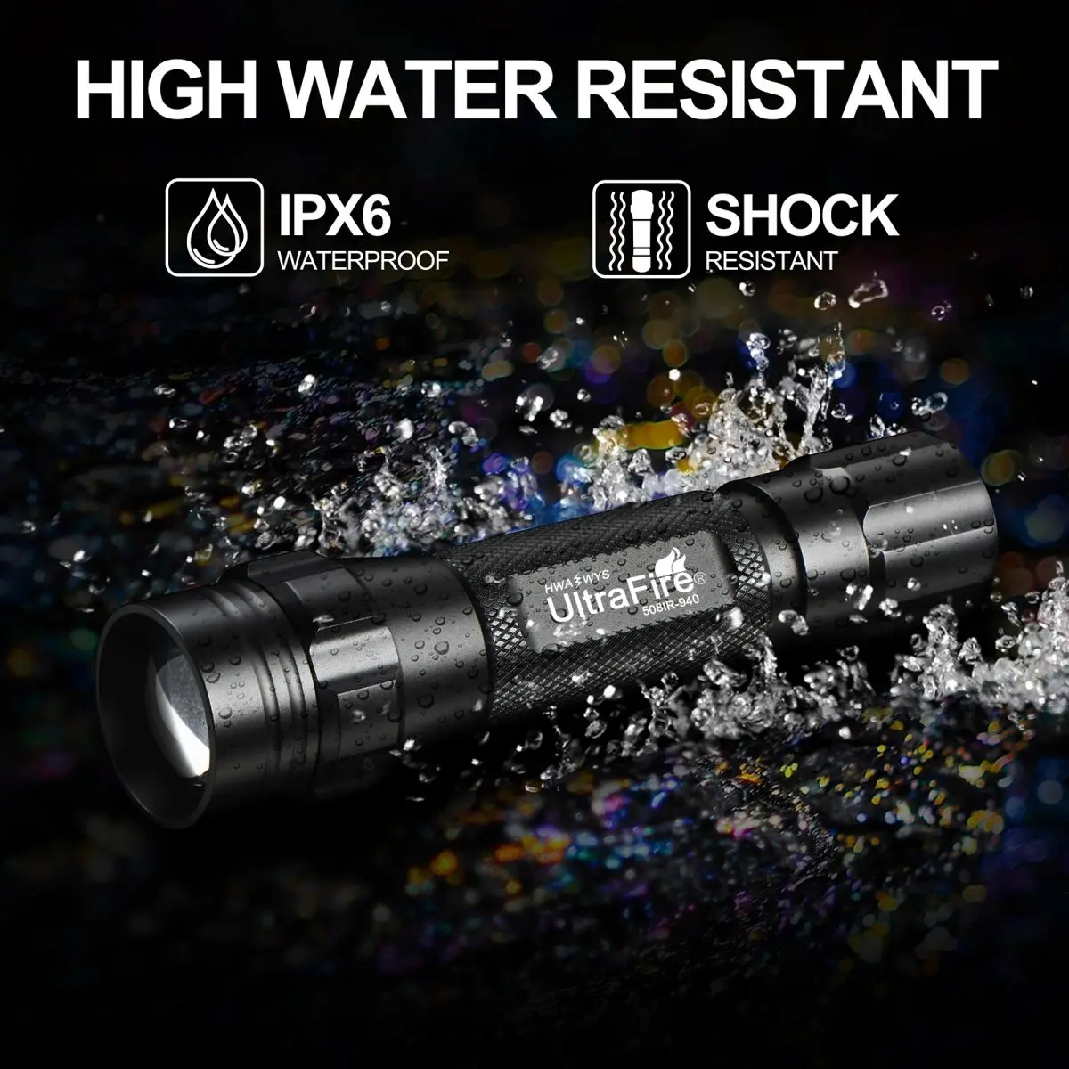 UltraFire WF-508IR 850 нм/940 нм ИК-фонарь с возможностью масштабирования тактический фонарь