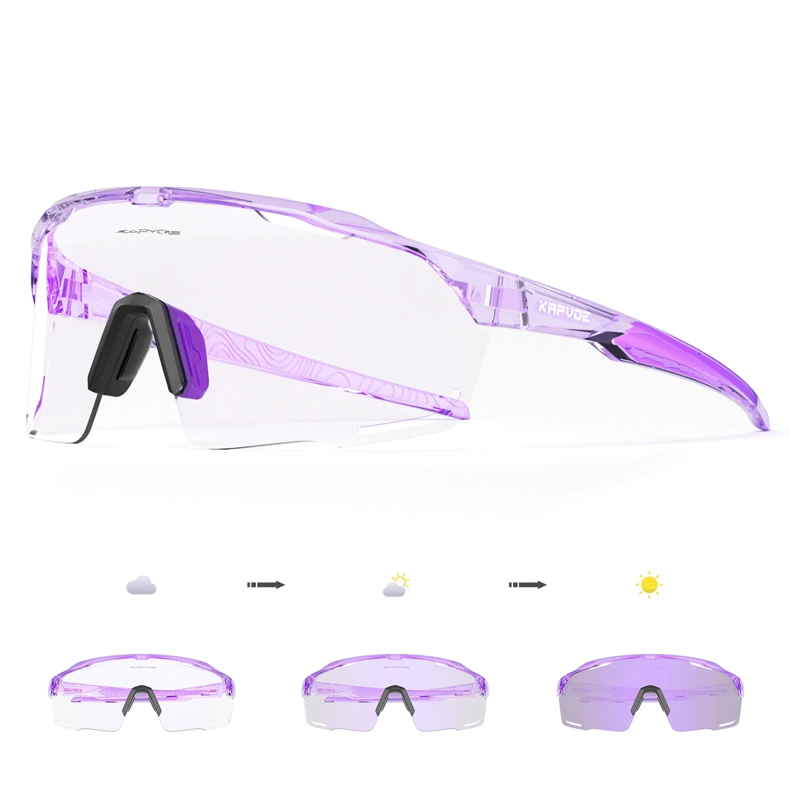 Солнцезащитные очки Kapvoe мужские фотохромные для велоспорта синие с фотохромными