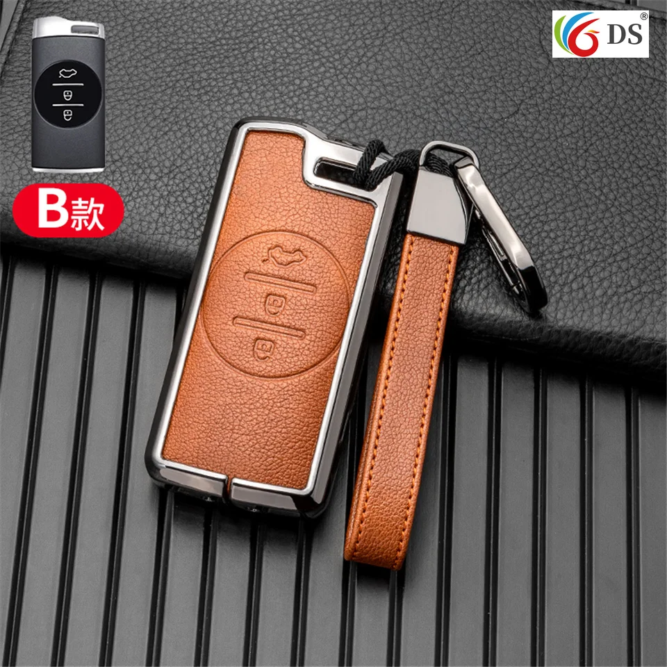 

Alloy+Leather Car Key Cover Case Shell for Chery Tiggo 8 Arrizo 5 Pro Gx 5x EQ7 Chery Tiggo 7 Pro 2020 Accessories Styling