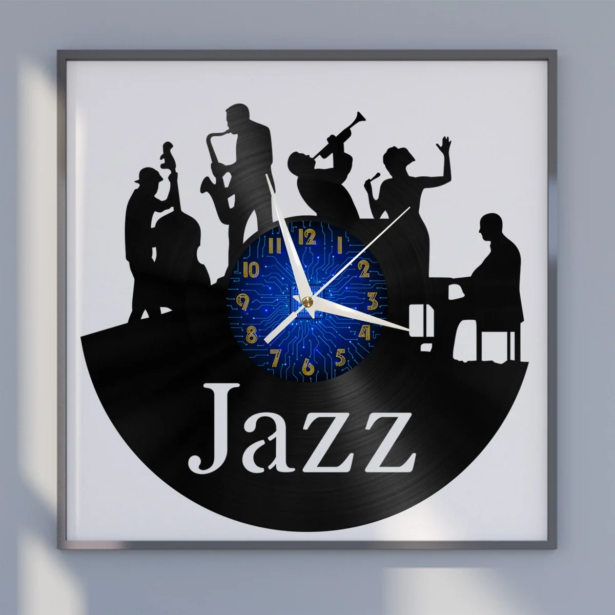 

Jazz Playing Vinyl Wall Clock, Vinyl Record Clock Wall Art Silent & Non-ticking