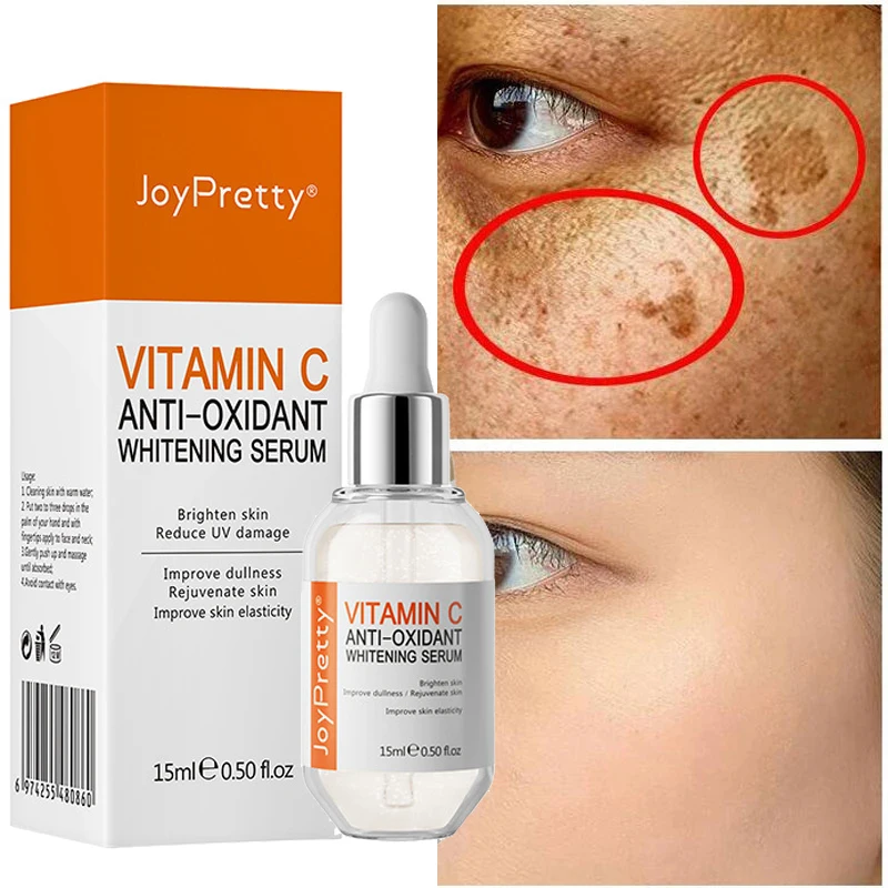 

Vitamin C Facial Serum Hyaluronic Acid Anti Wrinkle Remove Dark Spots Face Essence Anti-Aging Whitening Skin Care Serum 15ml