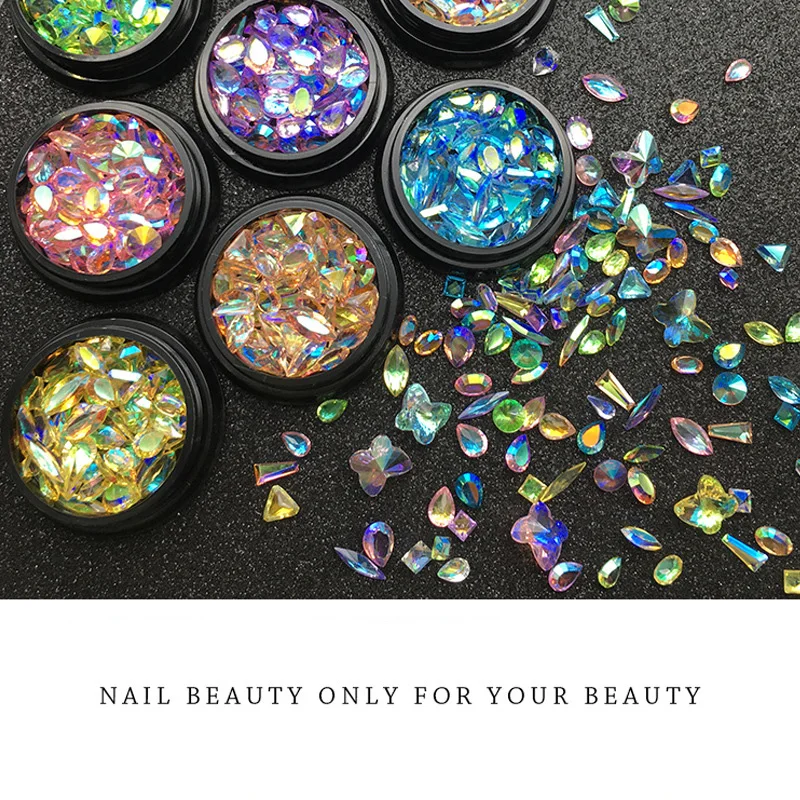 Сваровские ногти Аврора Ab Хрустальный драгоценный камень украшение