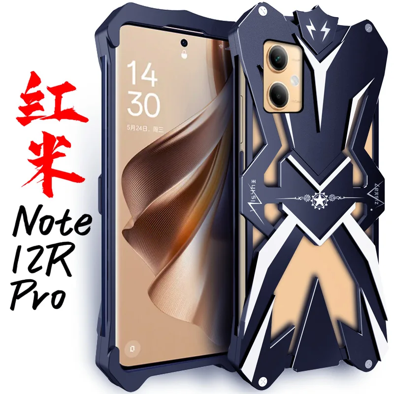 Роскошный усиленный металлический алюминиевый чехол Thor для телефона Xiaomi Redmi Note 12