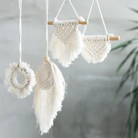 mini macrame wall hanging bohemian style cotton weaving handmade wall decoration for home decor living room bedroom decoration