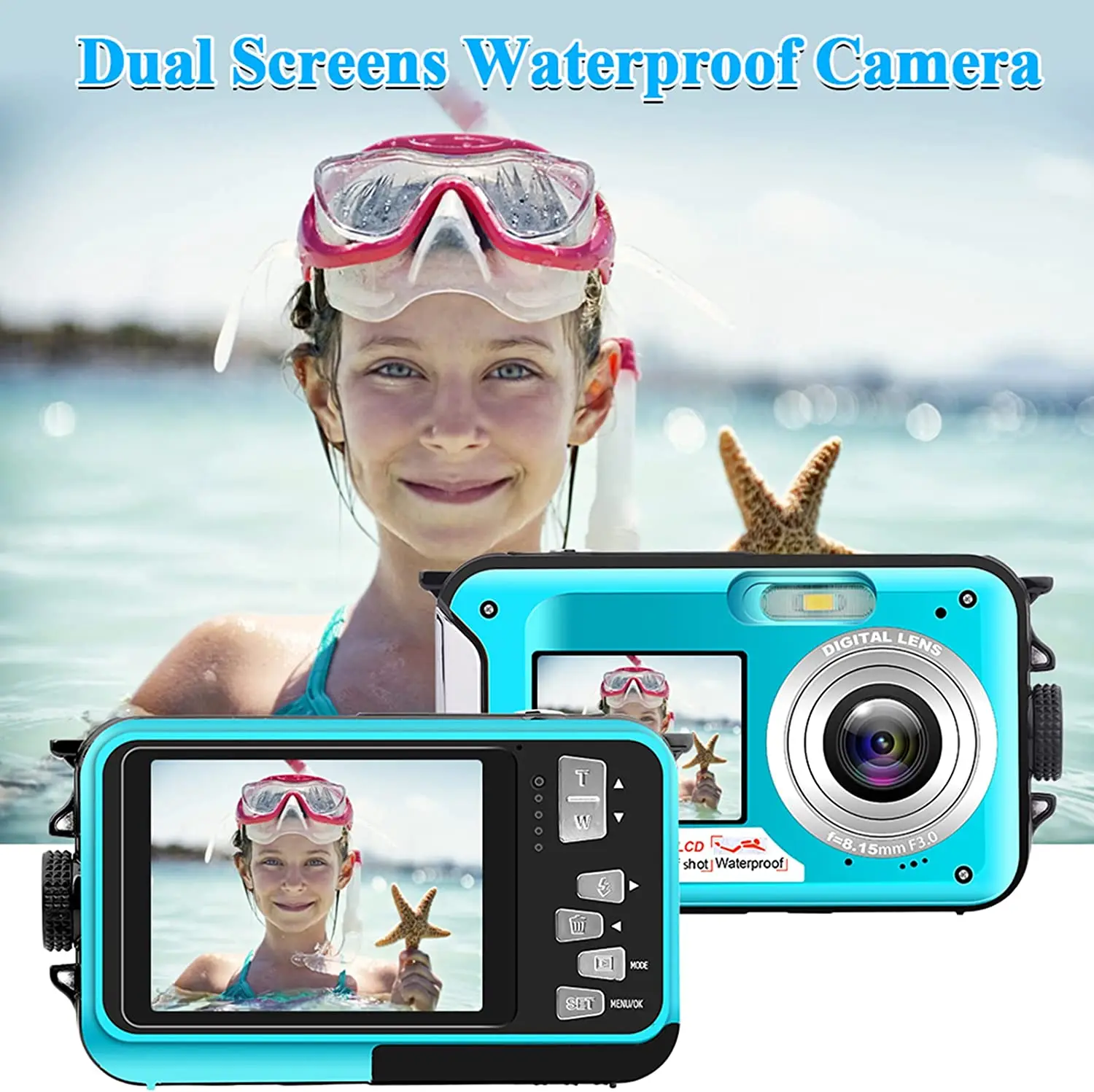 Камера s Full HD 2 7 K 48 МП видеорегистратор для селфи двойной экран 10 футов 16X цифровой