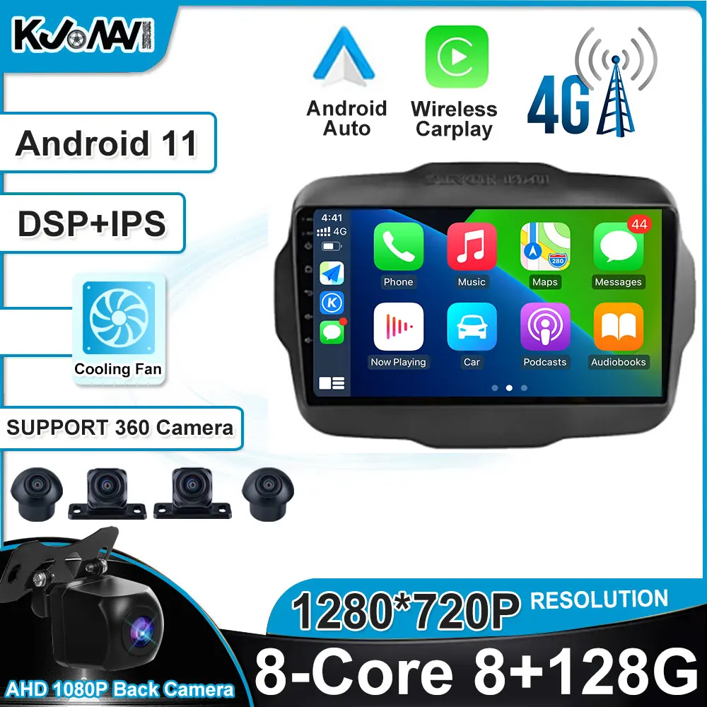 

Android 12 For Jeep Renegade 2014 - 2018 Car Radio Multimedia Stereo Player WiFi GPS Navigation Video NO DVD