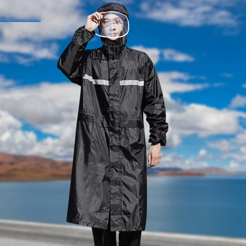 

Дождевик мужской мотоциклетный водонепроницаемый, Электрический Байкерский дождевик, черная накидка для рыбалки, дождевик