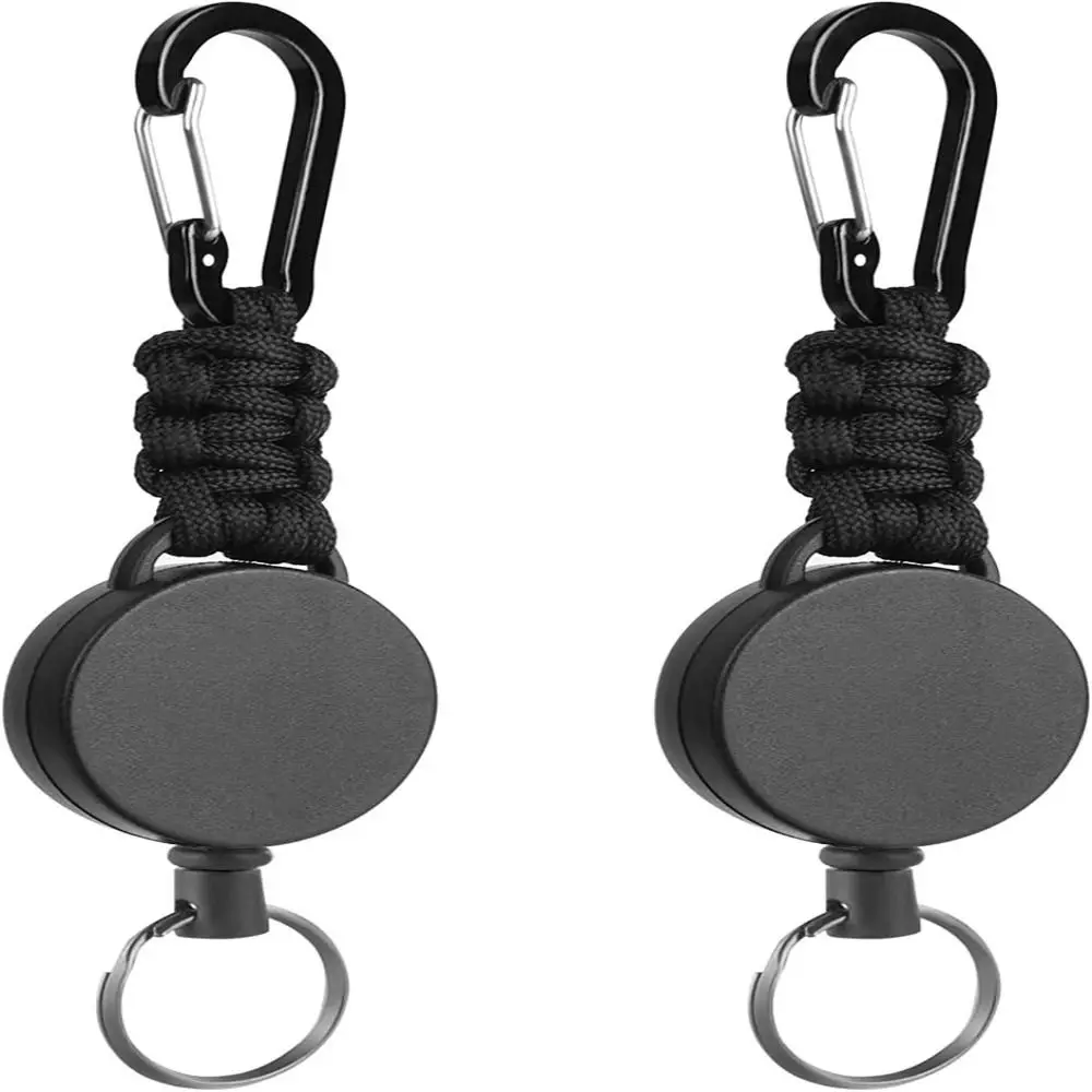 

Rope Weaving Outdoor Tool Anti Lost Mountaineering Easy Pull Buckle Anti-lost Keyring Key Ring Retractable Badge Holder