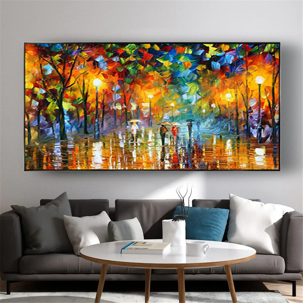 

Knife Thick Lover Art Oil Painting 100% Hand Drawn Heavy Textured Wall Decoration Canvas Art Landscape Pictures For Living Room