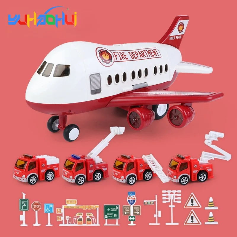

Toy Plane City Scene Pretend Music Story Simulation Track Inertia Children's Toy Interactive Educational Toy ABS Building Blocks