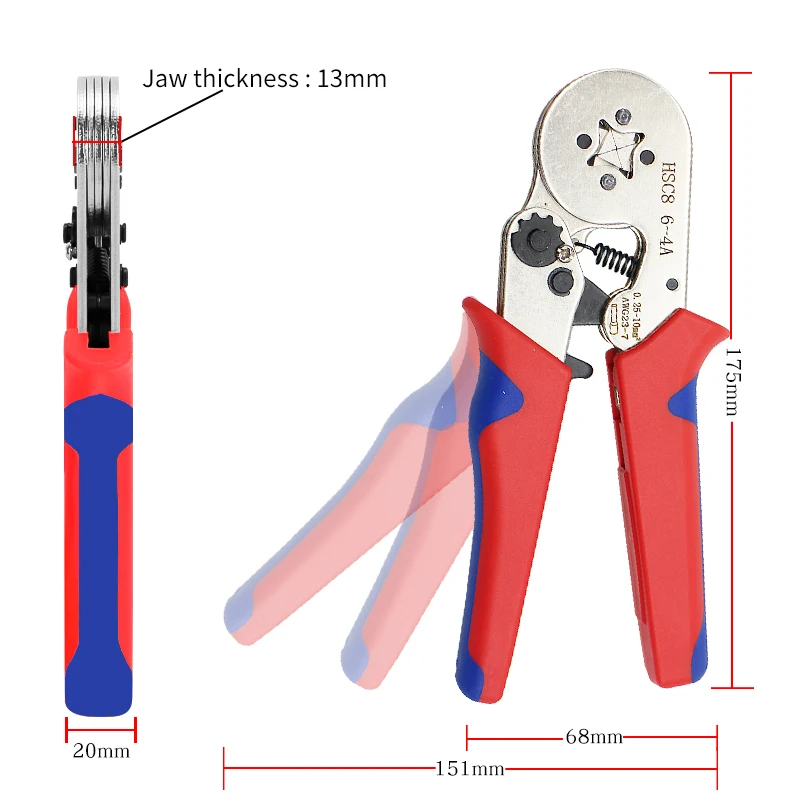 Ferrule Electrical Terminal Crimping Wire Tools Pliers Crimper HSC8 6-6A 6-4A Push Connectors Household Kit With Box Clamp Sets |