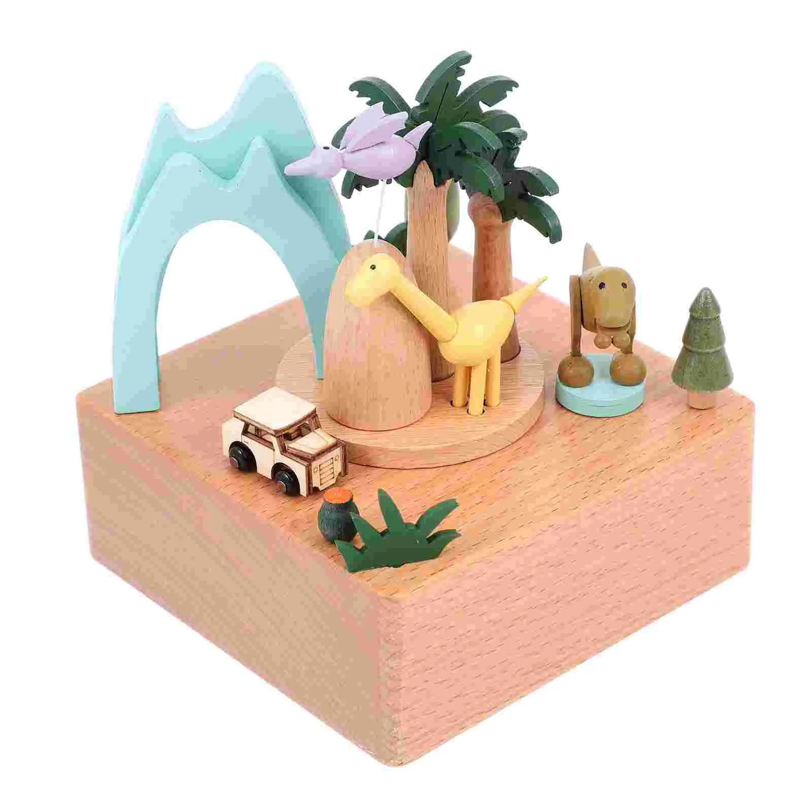 

1 Set Box Wooden Box Desktop Musical Box Adornment