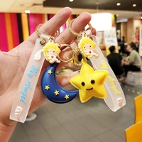 bandai creative lovely cute keychain cartoon sun moon stars stereo key chain pendant car bag hanging decoration keyring