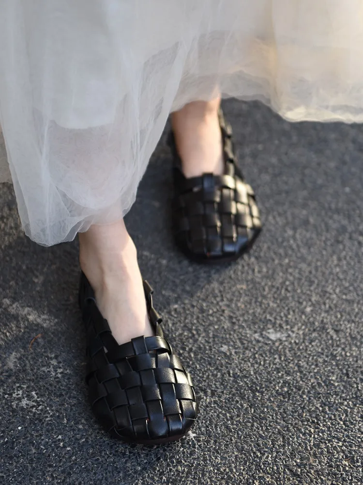 Женские босоножки с мягкой подошвой Artmu тканые туфли без каблуков роскошные из