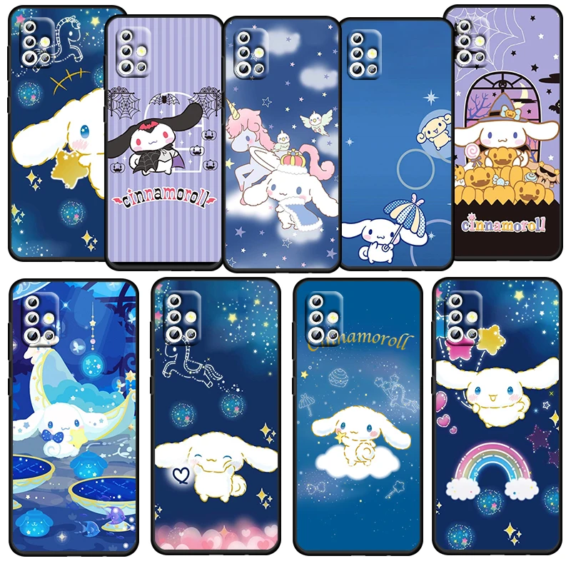 

Cartoon Cinnamoroll Sanrio For Samsung Galaxy A52S A72 A71 A52 A51 A12 A32 A21S 4G 5G Fundas Soft TPU Black Phone Case Cover