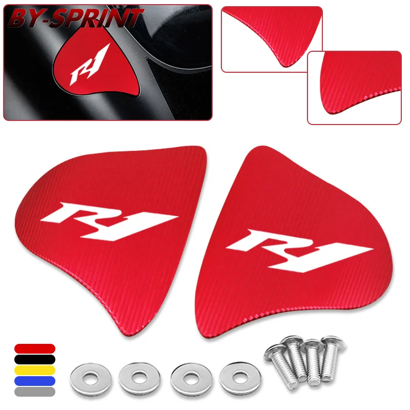 

For Yamaha R1 R1M YZF-R1 2020 2021 2022 Windscreen Driven Mirror Eliminators Cap CNC Mirror Hole Cover & R1 LOGO Motorcycle