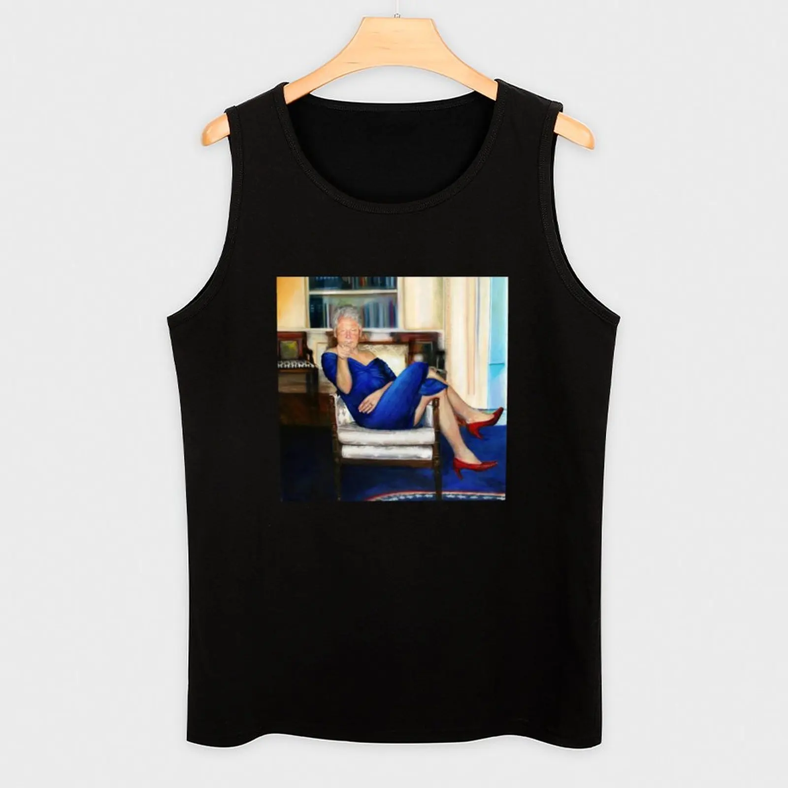 Parsing Билл-Билл Клинтон в синем платье-Джеффри Эпштейн майка Мужской мышечный