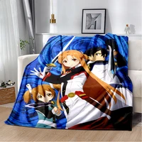 hot anime sao sword art online anime modern blanket flannel soft plush sofa bed throwing blankets gedruckt bettdecke geschenk
