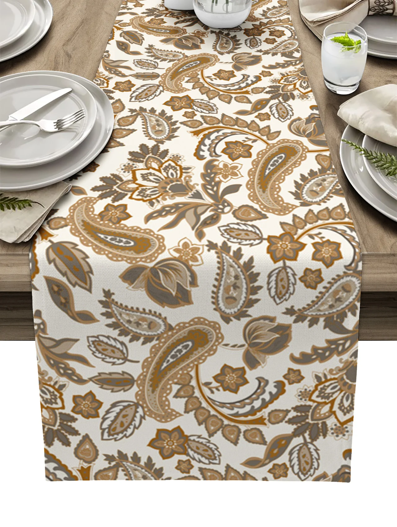 

Bohemian Flower Paisley Table Runner Kitchen Dining Table Decor Tablecloth Wedding Holiday Decor Table Runner