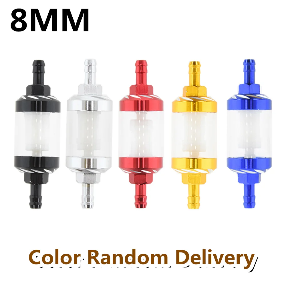 Купи Random 1pcs 8mm Aluminum Alloy Motorcycle Internal Fuel Filter Gasoline Filter Retrofit Accessories for ATV Dirt Bike Motocross за 292 рублей в магазине AliExpress