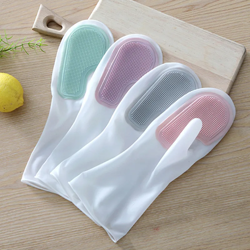 

Многофункциональная волшебная щетка, перчатки для мытья посуды, резиновые кухонные рабочие силиконовые водонепроницаемые чистящие прибор...