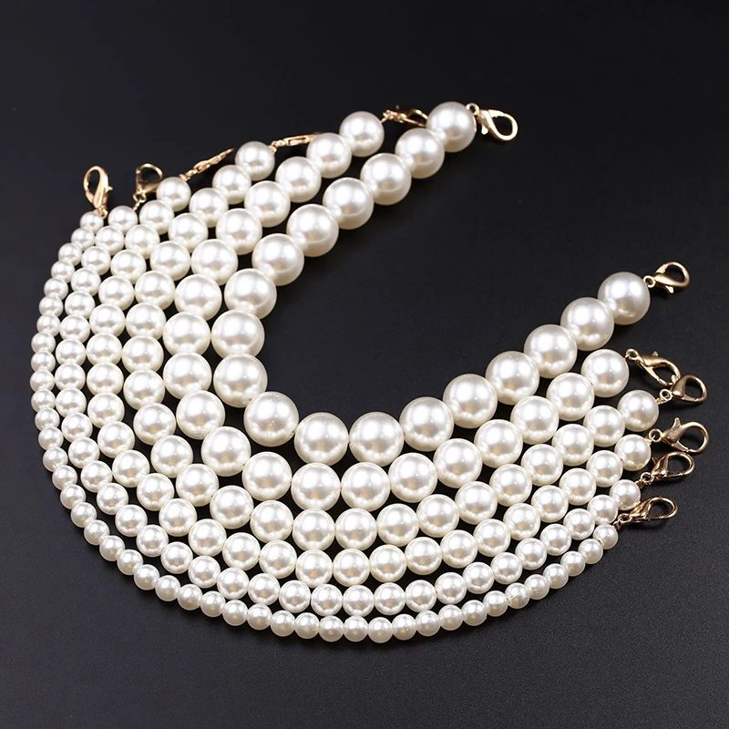 

Women Imitated Pearl Bag Chain Replacement Long Crossbody Shoulder Bag Strap Handbag Female Handle Belt Bag Parts