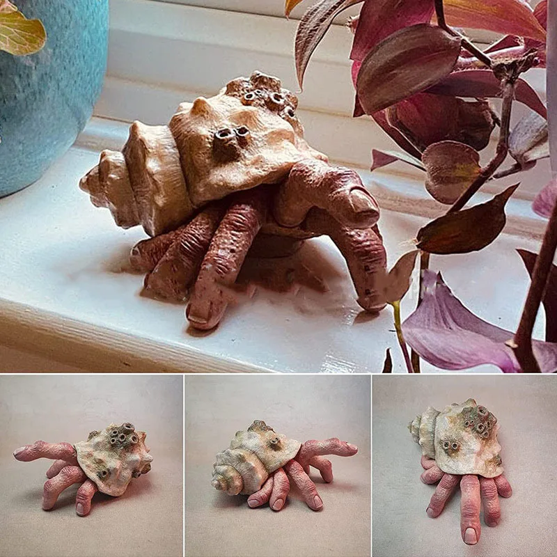 

Finger Parasitic Crab Sculpture Horror Snail Hand Ghost Festival Ornaments Trick Or Treat Happy 2023 Halloween Party Decoration