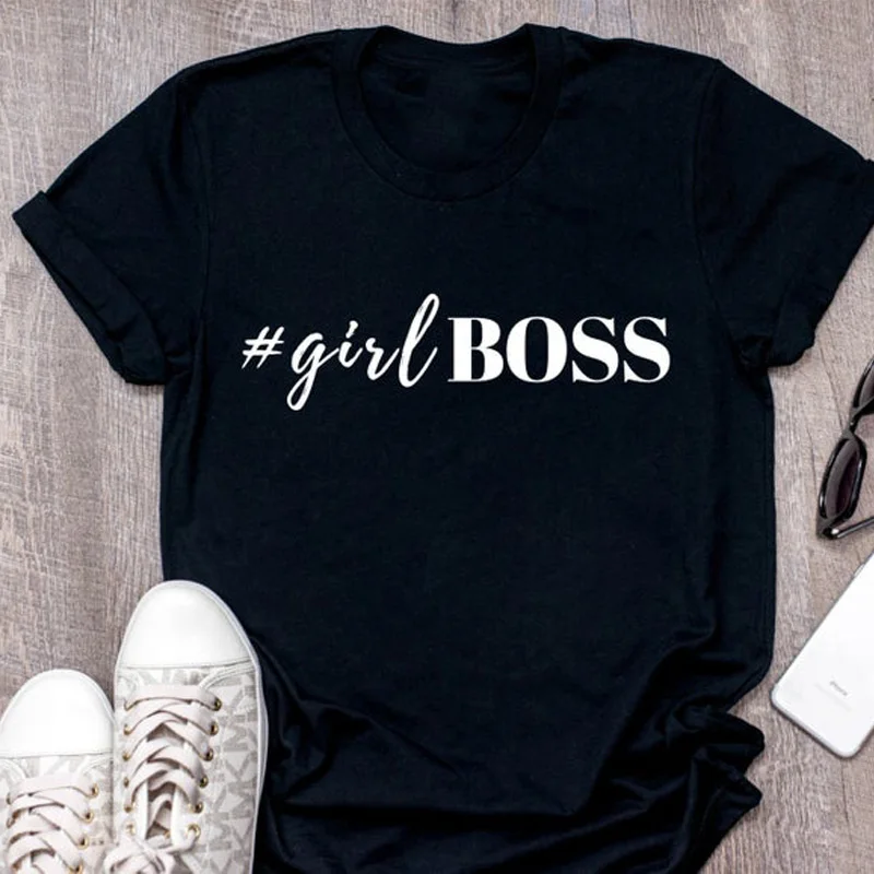 

Feminism Girlboss Tshirt Women Girl T-shirt Summer Tumblr Cotton Short Sleeve O Neck Entrepreneur Shirts Aesthetic Clothes