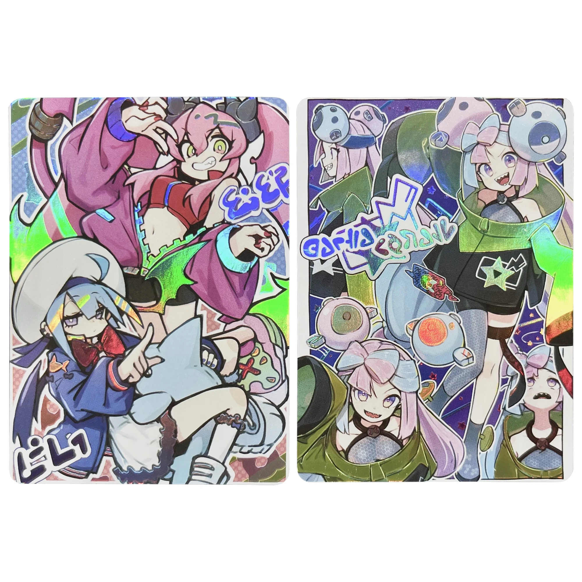 

2Pcs/set Anime Flash Card Yu-Gi-Oh Evil Twin Pokemon Kawaii Classic Anime Game Collection Cards Children's Gift Toys