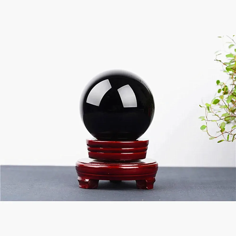 Натуральный энергетический обсидиан полированный кварцевый хрустальный шар