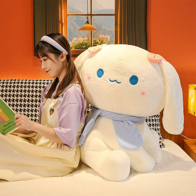

2023 New Sanrio Anime Peripherals Cinnamoroll Scarf Series Plush Toy Doll Cushion Cute and Cute Kawaii Gift for Girls