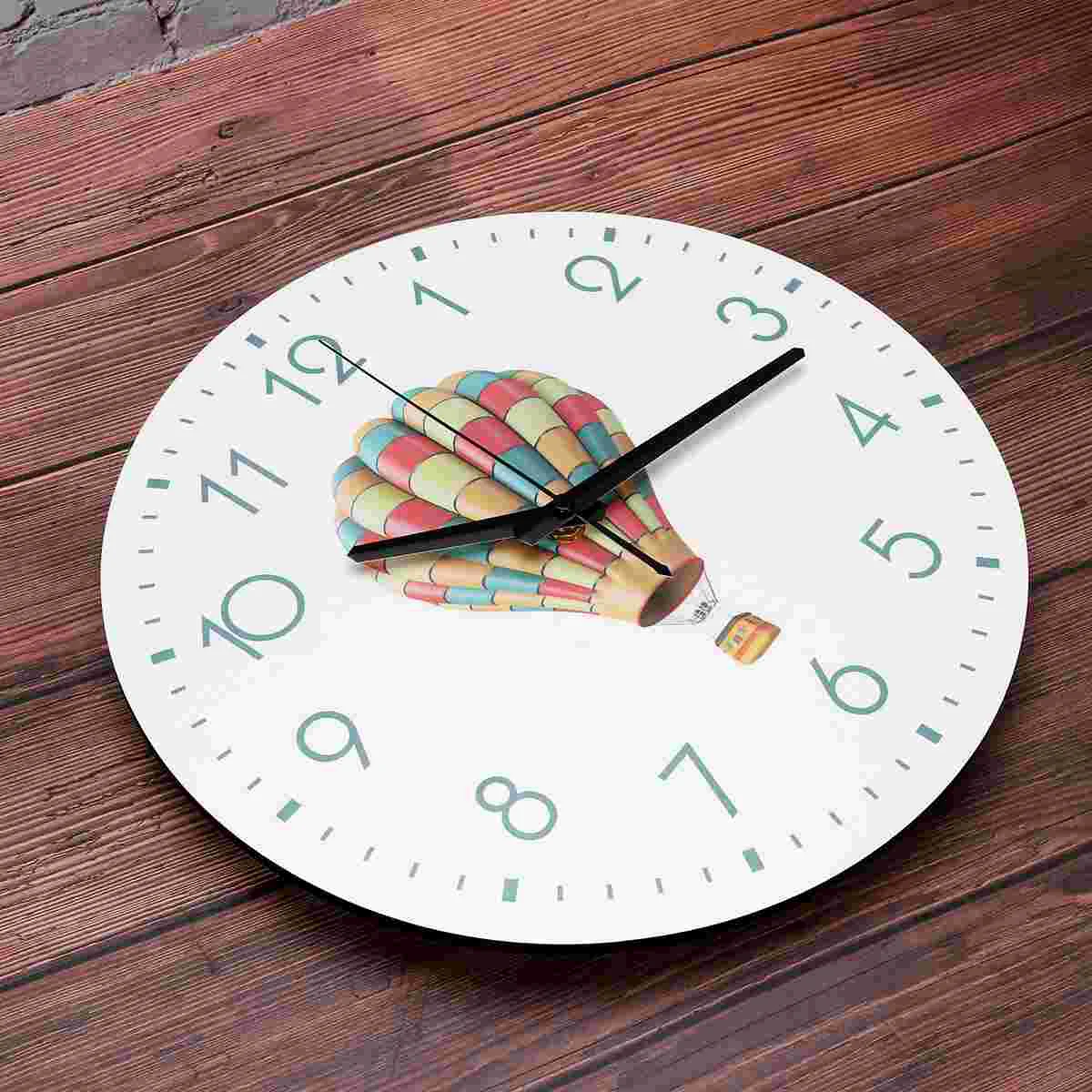 

1Pc Round Clock Desktop Hot-air Balloon Wall Wall-mounted Bedroom Clock Timekeeper