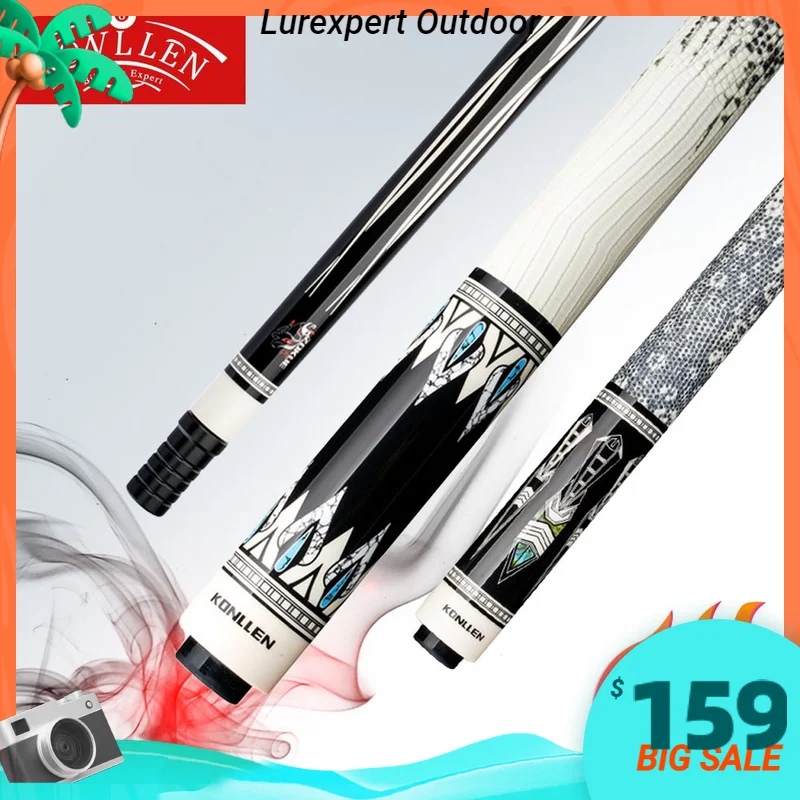 

KONLLEN Billiards Pool Cue Tiger Everest Tip 13mm Leather Grip Pool Cue Stick Canadian Maple Shaft XTC Ferrule Billiards Cue