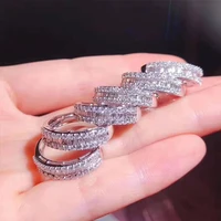14k white gold color jewelry bohemia ring for women anillos de bizuteria wedding 925 silver natural 2 carat diamond jewelry ring