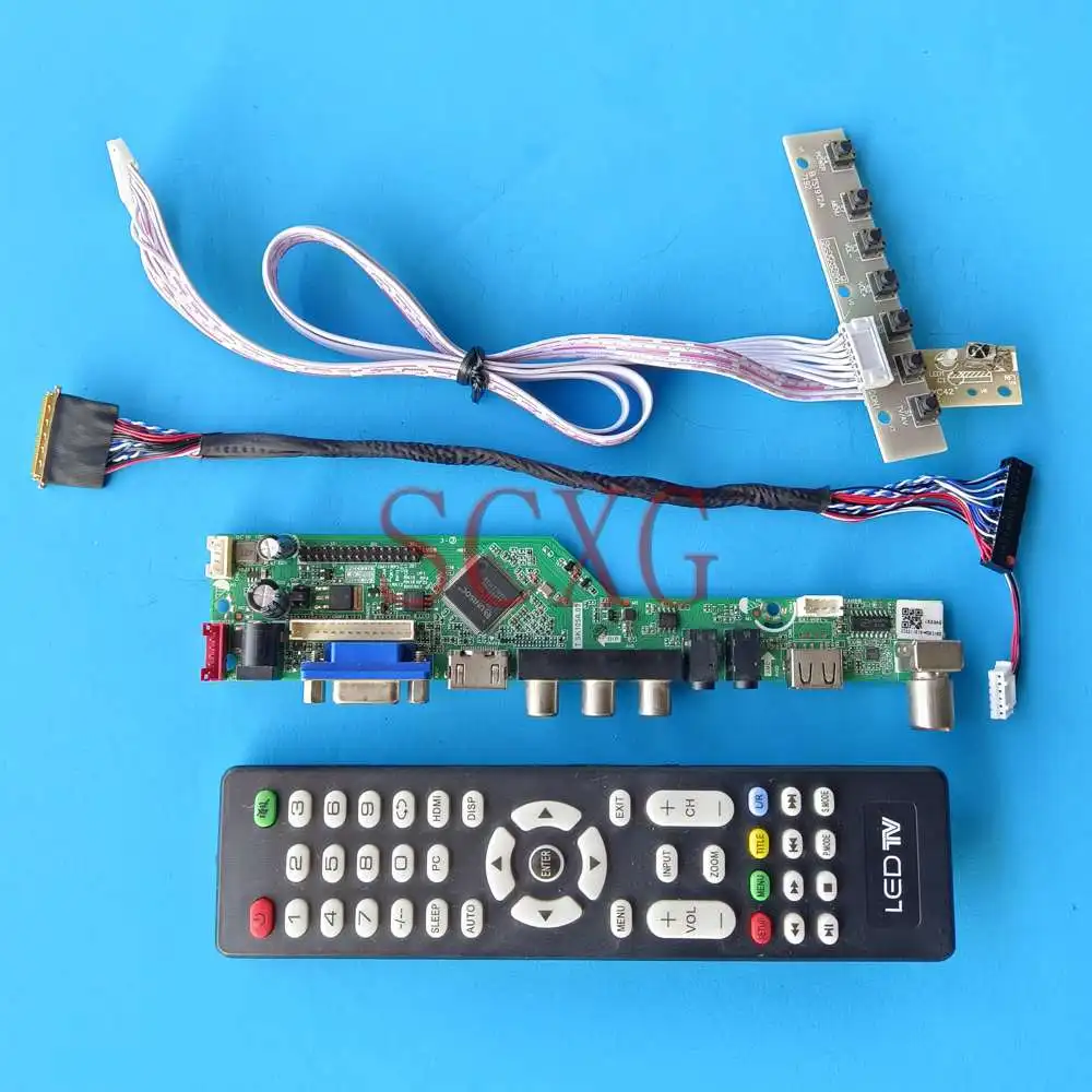 

For B140XW03 V1 TV Analog Signal Matrix LVDS 40 Pin 14" 1366 768 USB HDMI-Compatible VGA AV LED LCD Driver Control Board DIY Kit