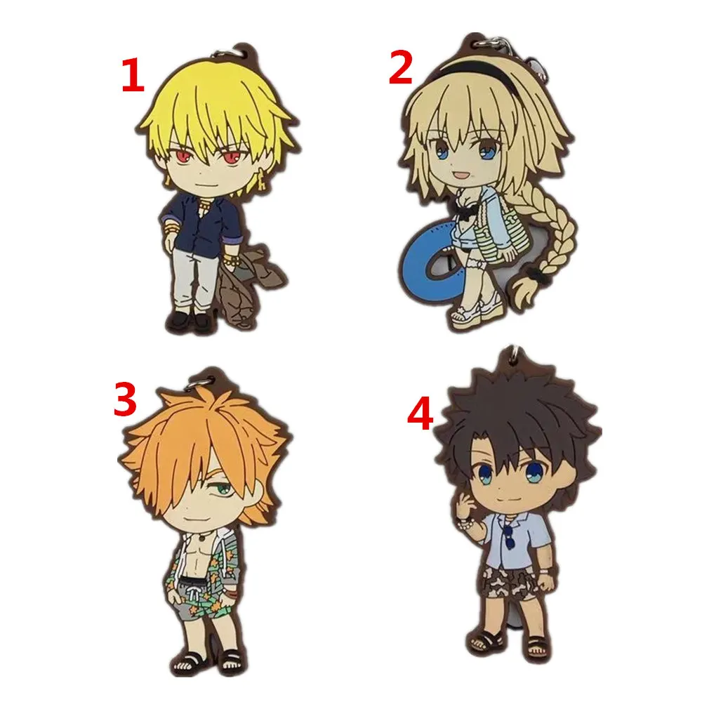 

Fate Grand Order Anime Rubber Keychain Key Ring Race Straps Cosplay
