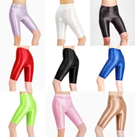 satin sexy glossy women shorts japanese casual transparent high waist tights summer knee length bottoms leggings plus size