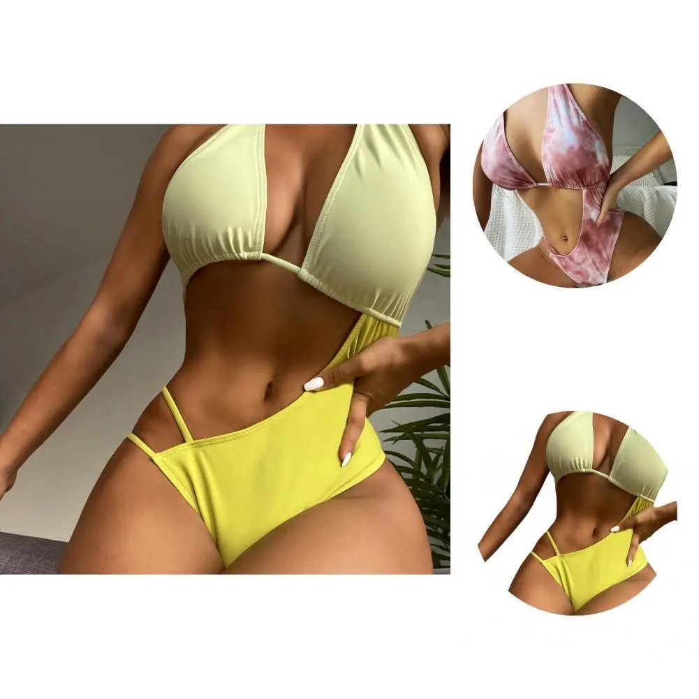 

Great Monokini Soft Patchwork Lady Swimwear Wear-resistant Summer Swimsuit