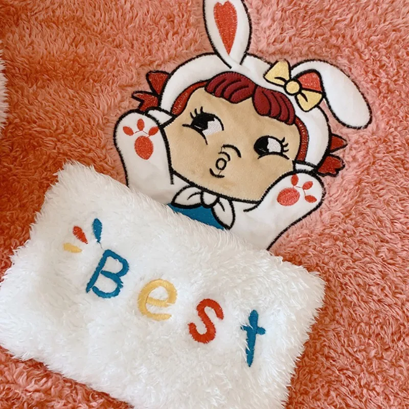 Variety Style Ladies Pajama Sets Embroidery Exquisite Cute Cartoon Home Kit For Students Thicken Autumn And Winter Keep Warm