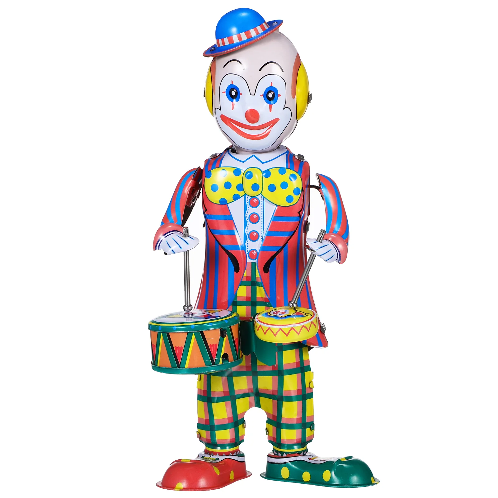 

Clown Ornament Clockwork Toys Wobble Retro Decor Party Favor Small Wind Kids Drummer Vintage