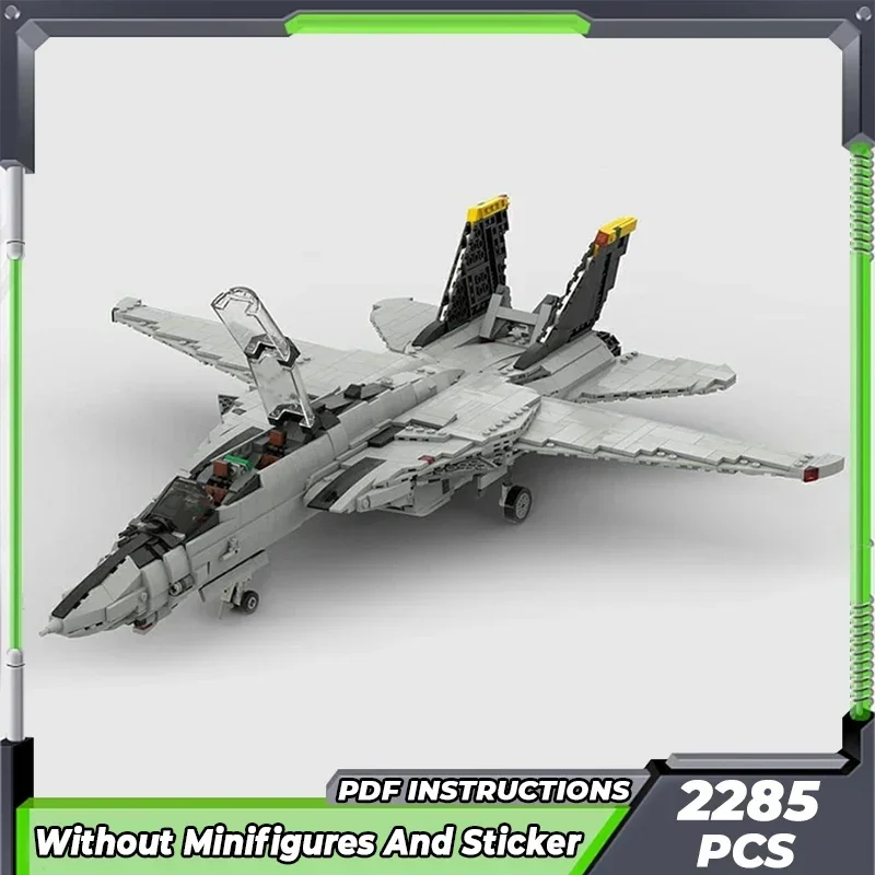 Moc строительные кирпичи модель военного оружия F-14 Tomcat Fighter Technology модульный блок