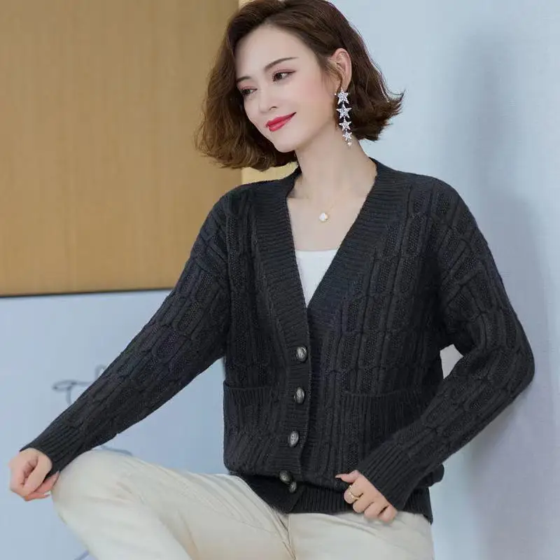 Новинка 2024 свитер куртка Осень-зима свободный в ленивом стиле короткий