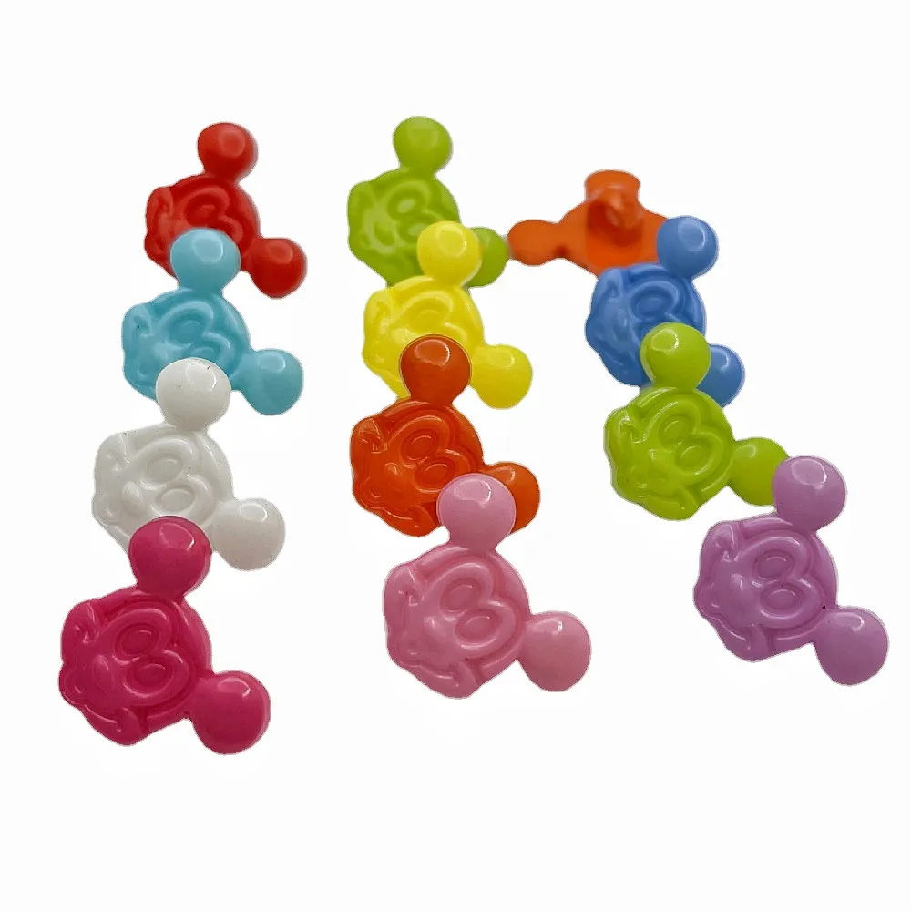 

suoja 40pcs/ Mix Colors Plastic Cartoon Mickey Head Buttons Clothing Accessories Sewing Supplies,20*17mm