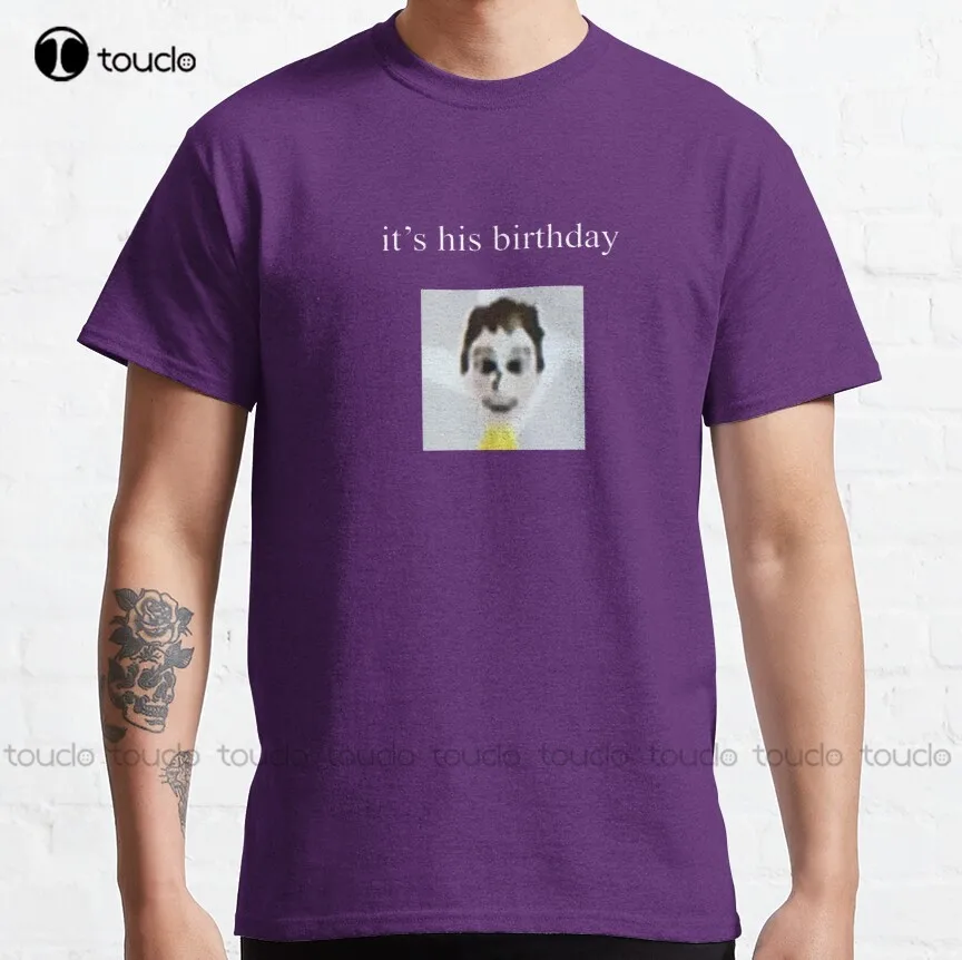 

Its His Birthday Mii Sinjin Drowning Weston Koury Classic T-Shirt T-Shirt Dress Cotton Outdoor Simple Vintag Casual Tee Shirts