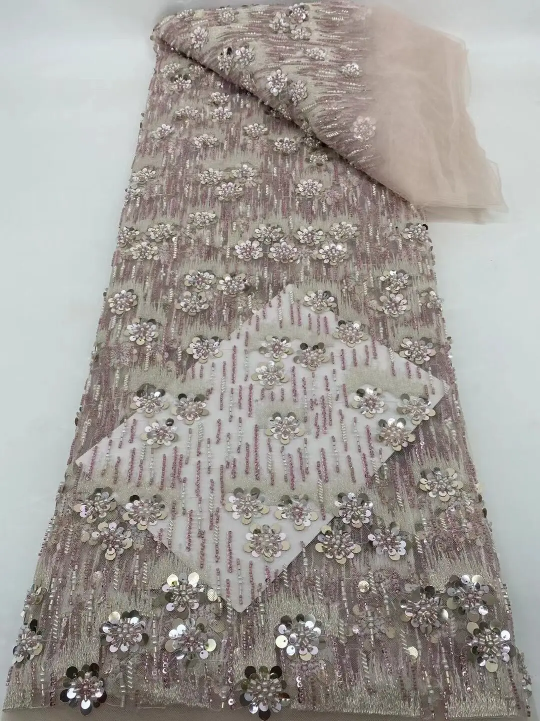 Французская Тюлевая кружевная ткань с блестками J-14072620 Африканское роскошное